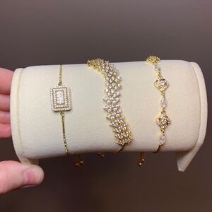 Pretty Bird Real Gold Plated Dainty Lariat Bracelets